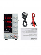 3-Digit LED Display High Precision Adjustable Mini Power Supply White