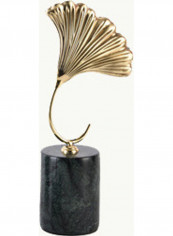 Ginkgo Leaf Marble Decoration European Neo-classical Display Jewelry Gold/Black