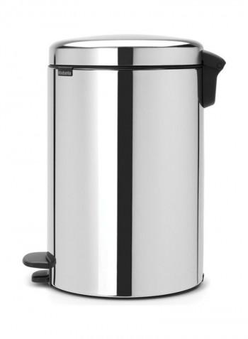 Pedal Bin Newicon With Plastic Inner Bucket Brilliant Steel 20L