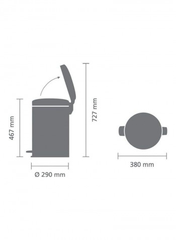Pedal Bin Newicon With Plastic Inner Bucket Silver/Black 20L