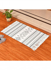 Geometric Pattern Tassel Doormat Multicolour 60x130centimeter