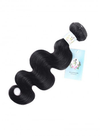 Long Wavy Human Hair Extension Natural Black 24inch