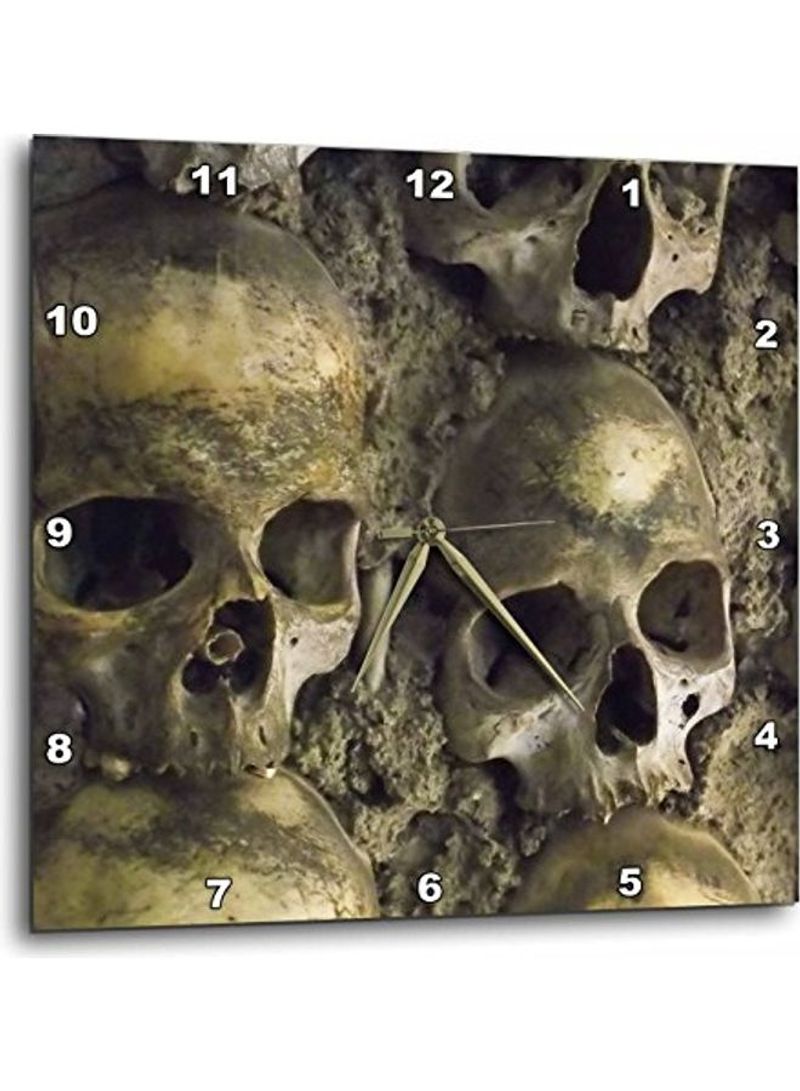 Skulls Wall Clock Multicolour 15x15inch