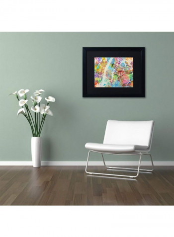 York City Street Map Framed Wall Art Multicolour 16 x 20inch