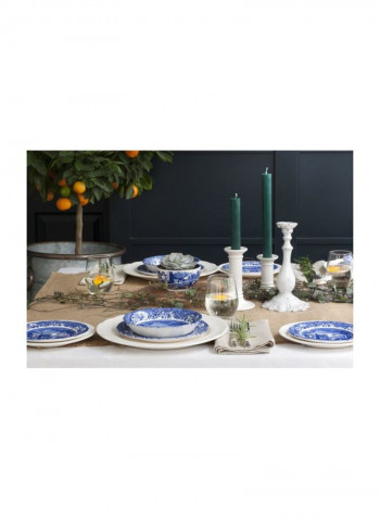 4-Piece Printed Cereal Bowl White/Blue 8inch
