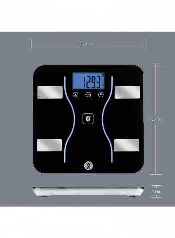 Bluetooth Digital Scale Black/Silver 2.38x14.38x14.5inch