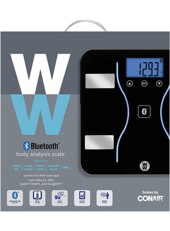 Bluetooth Digital Scale Black/Silver 2.38x14.38x14.5inch