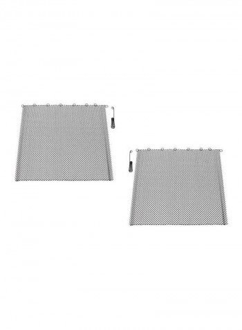 2-Piece Replacement Fireplace Screens Matte Black 24x21x24inch