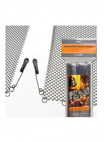 2-Piece Replacement Fireplace Screens Matte Black 24x21x24inch