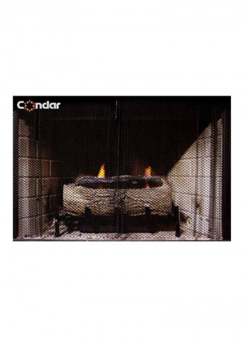 2-Piece Replacement Fireplace Screens Matte Black 24x21x24inch