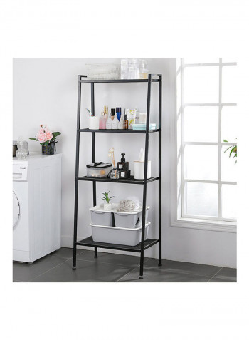 Four-Layer Storage Floor Rack Black