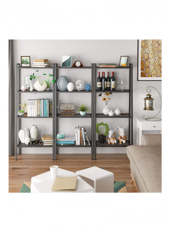 Four-Layer Storage Floor Rack Black