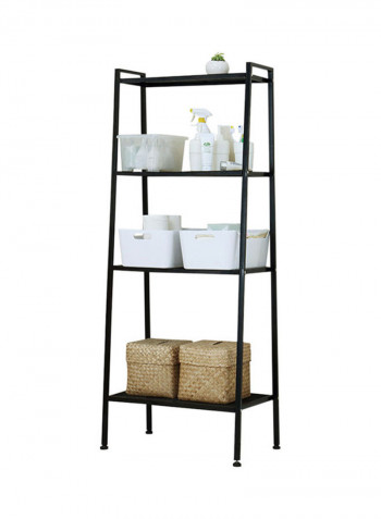 Four-Layer Storage Floor Rack Black