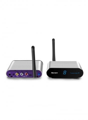 Wireless AV Transmitter Receiver With UK Plug V7078UK Silver/Black