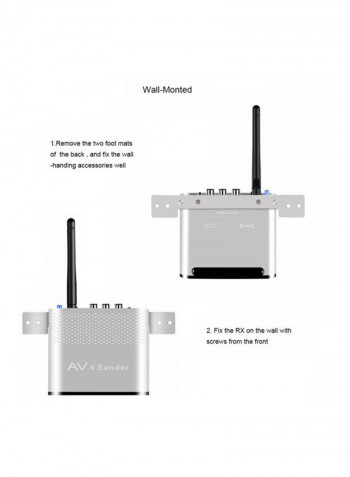 Wireless AV Transmitter Receiver With UK Plug V7078UK Silver/Black
