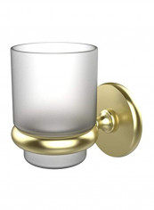 Brass Wall Mounted Tumbler Clear/Gold 3x2.5x4inch