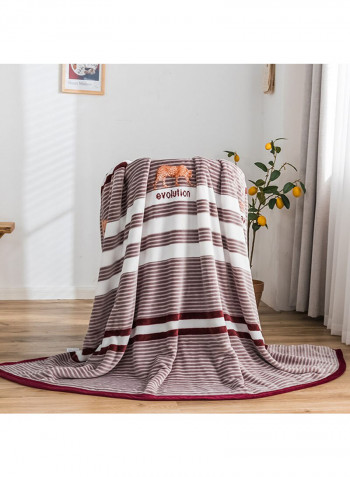 Striped Thick Blanket Brown