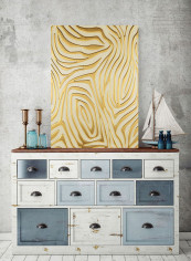 Geometric Pattern Abstract Wall Painting Beige 50x50centimeter