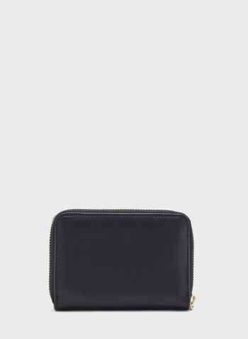 Logo Detail Zip Through Coin Purse Black