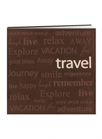 Travel Faux Suede Scrapbook Brown/White