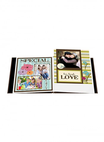 Travel Faux Suede Scrapbook Brown/White
