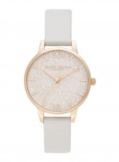 Women's Leather Glitter Bee Vegan Blush Analog Watch OB16GD50