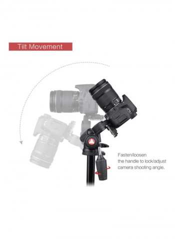 Pack Of 6 Double Handle Tripod Head With Quick Release Plate Kit Black