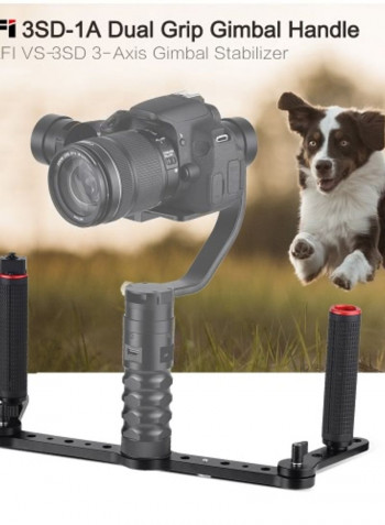 Dual Grip Gimbal Handle Tripod Black