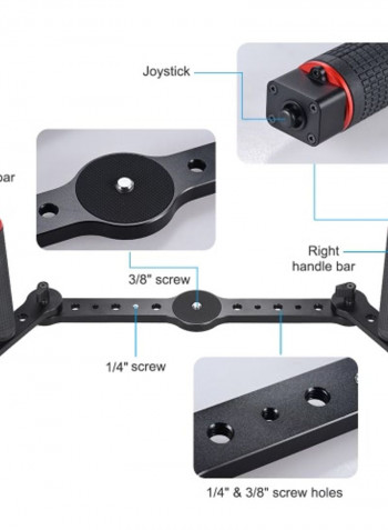 Dual Grip Gimbal Handle Tripod Black