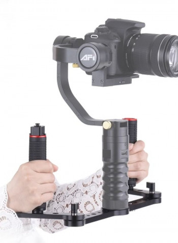 Dual Grip Gimbal Handle Tripod Black