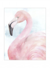 Pink Flamingo Portrait II Wall Poster Pink/Purple 80x85x3.5centimeter