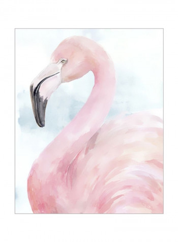 Pink Flamingo Portrait II Wall Poster Pink/Purple 80x85x3.5centimeter