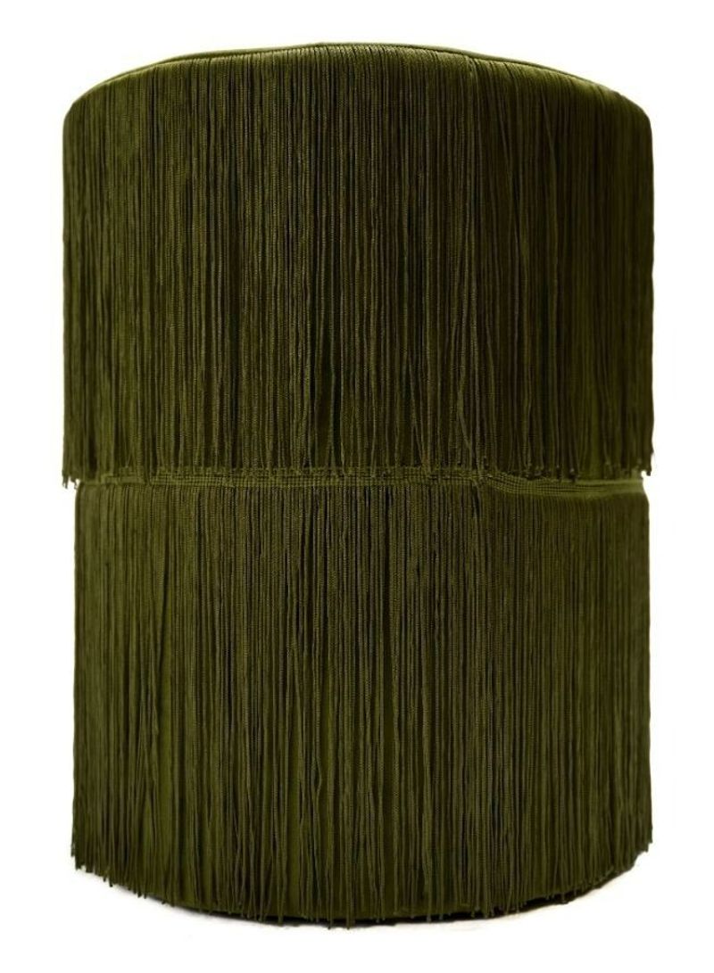 Polyester Velvet Pouf Olive Green 32 x 32 x 40cm