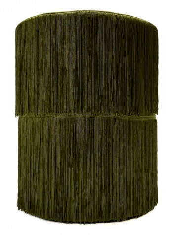 Polyester Velvet Pouf Olive Green 32 x 32 x 40cm