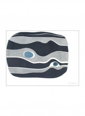 River Stones V Poster Grey/Blue 80x75x3.5centimeter