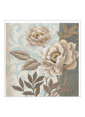 Small Parisian Peony I Wall Poster Beige/Blue/Grey 75x75x3.5centimeter