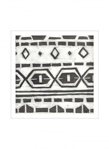 Tribal Textile II Poster Brown/White 80x80x3.5centimeter