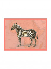 African Animals On Coral IV Wall Poster Black/White/Beige 80x75x3.5centimeter