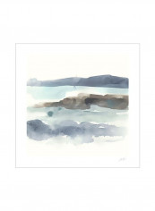 Coastline Sketch II Poster Blue/Beige/Brown 80x80x3.5centimeter
