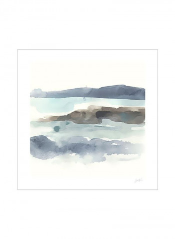 Coastline Sketch II Poster Blue/Beige/Brown 80x80x3.5centimeter