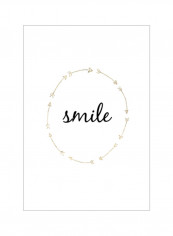 Golden Quote III Wall Poster Black/Beige 75x75x3.5centimeter