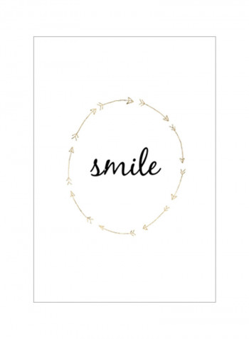 Golden Quote III Wall Poster Black/Beige 75x75x3.5centimeter
