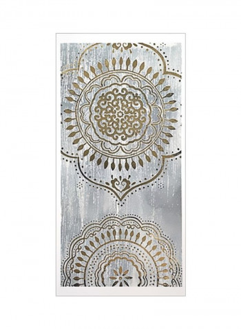 Indigo Mandala I Poster Grey/Yellow 75x90x3.5centimeter