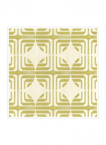 Retro Blockprint IX Wall Poster Beige/White 80x80x3.5centimeter