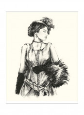 Vintage Fashion I Wall Poster Black/White 80x85x3.5centimeter