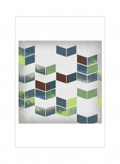 Broken Chevron II Poster Green 75x75x3.5centimeter