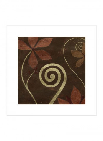Cardamon Floral II Wall Poster Brown 80x80x3.5centimeter