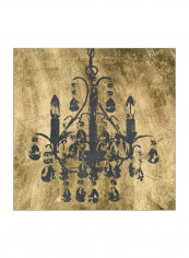 Gilt Chandelier V Wall Poster Gold/Black 80x80x3.5centimeter