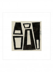 Hieroglyph IV Wall Poster Black/Beige 65x65x3.5centimeter