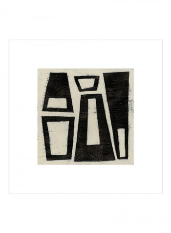 Hieroglyph IV Wall Poster Black/Beige 65x65x3.5centimeter